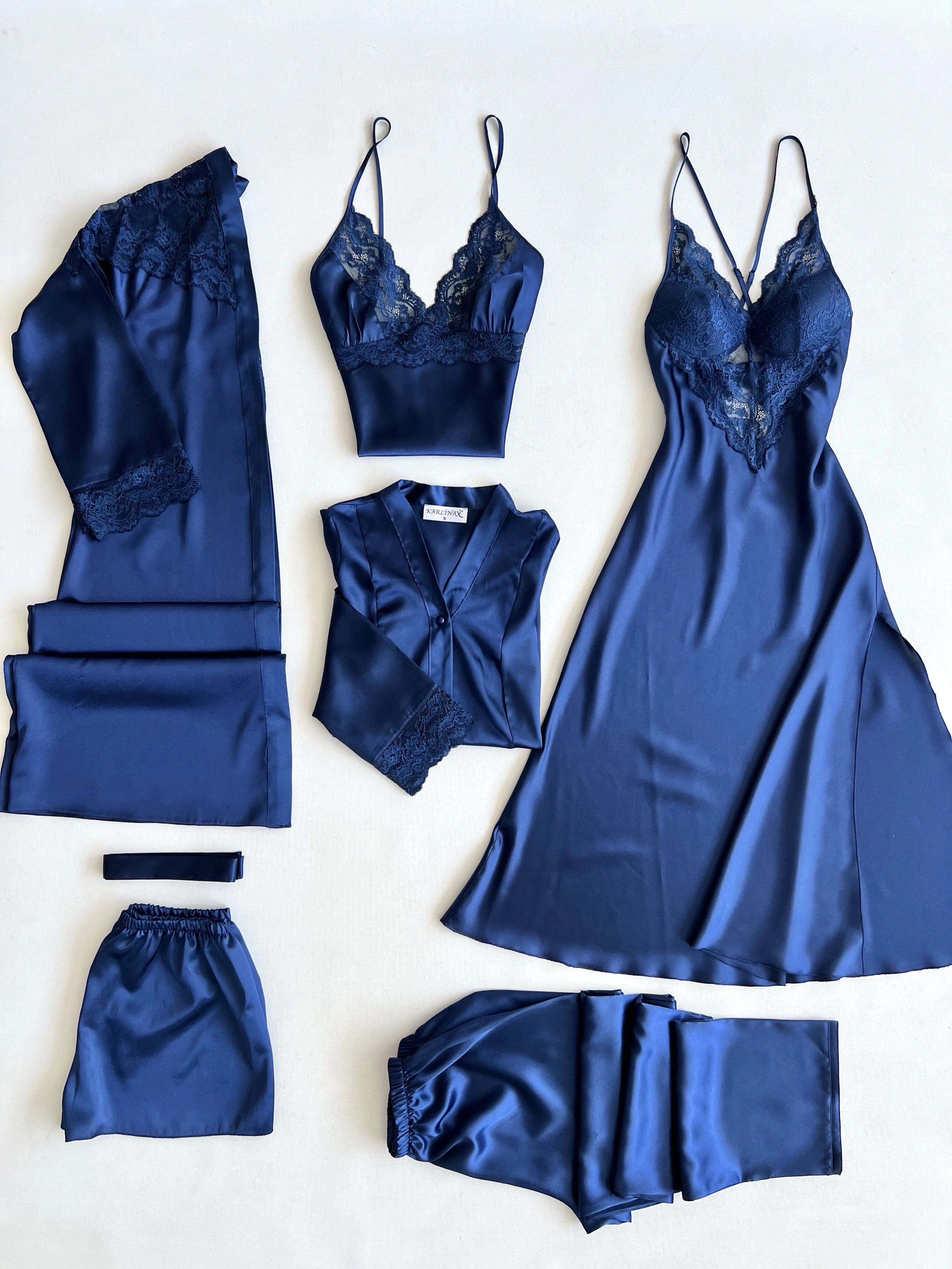 طقم "الريم" الساتان والدانتيل ٦ قطع